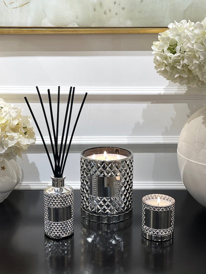 Candle SPACE glass silver