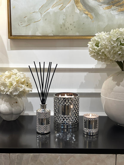 Candle SPACE glass silver