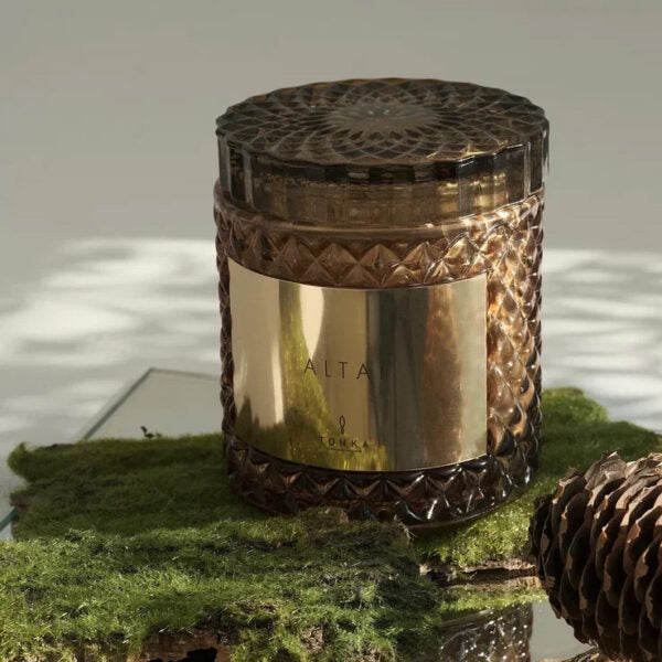 Candle ALTAI glass brown