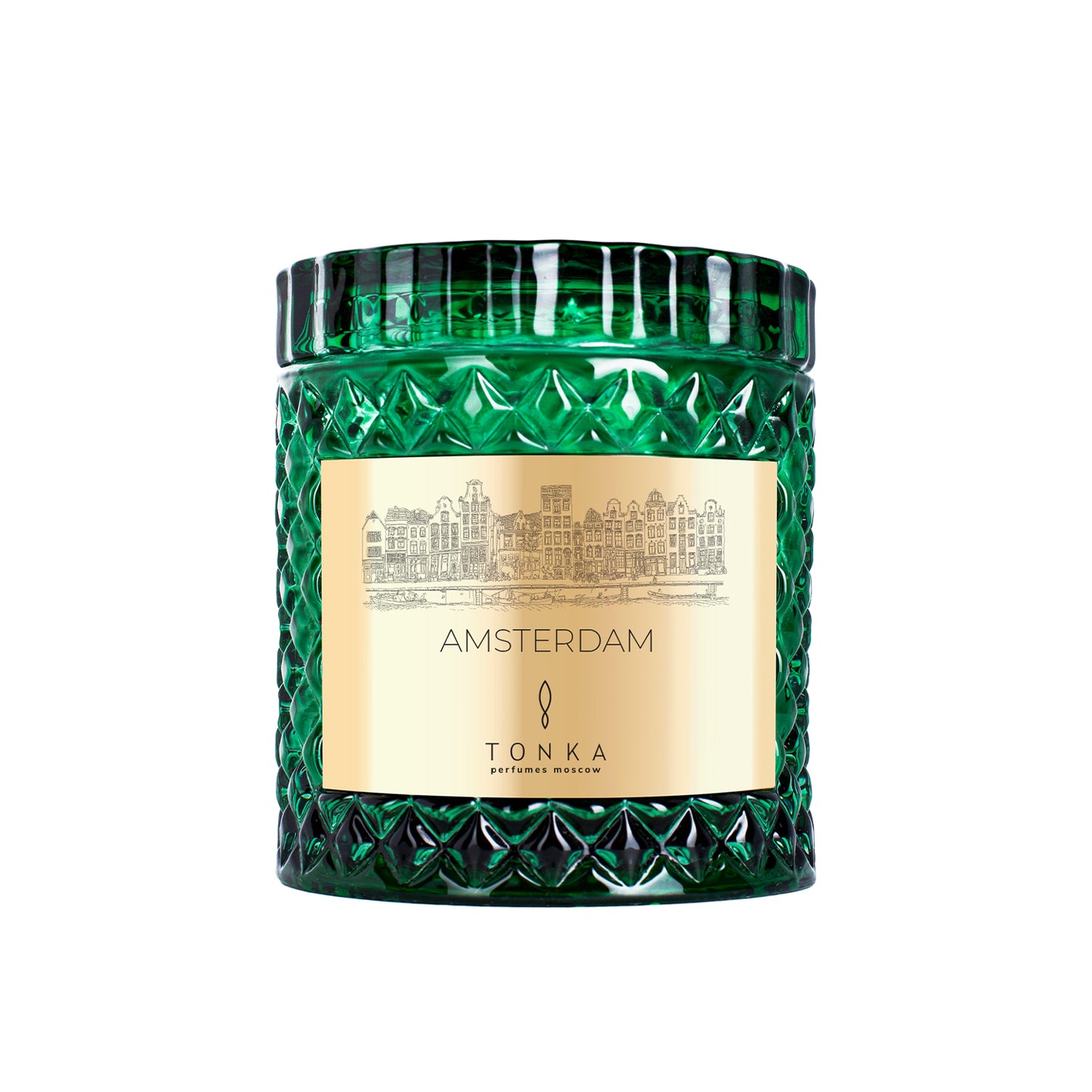 Candle AMSTERDAM glass green