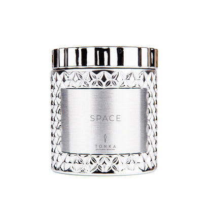 Candle SPACE glass silver