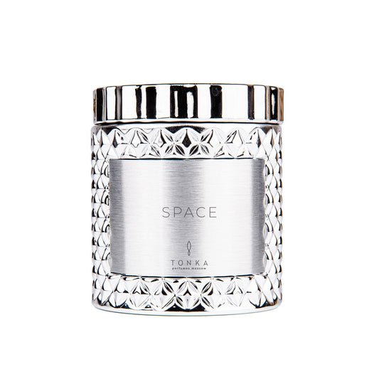 Candle SPACE glass silver